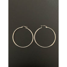 Load image into Gallery viewer, 18K Gold Earrings Hoop Loops White Gold Large 2.26 grams - Rafant
