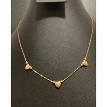 Load image into Gallery viewer, 18K Gold Necklace 16 inches with Heart Charms 1.69 grams - Rafant
