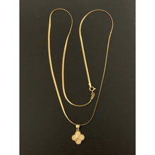 Load image into Gallery viewer, 18K Gold Necklace Snake Chain 18 inches with Lucky Four Clover Pendant - Rafant
