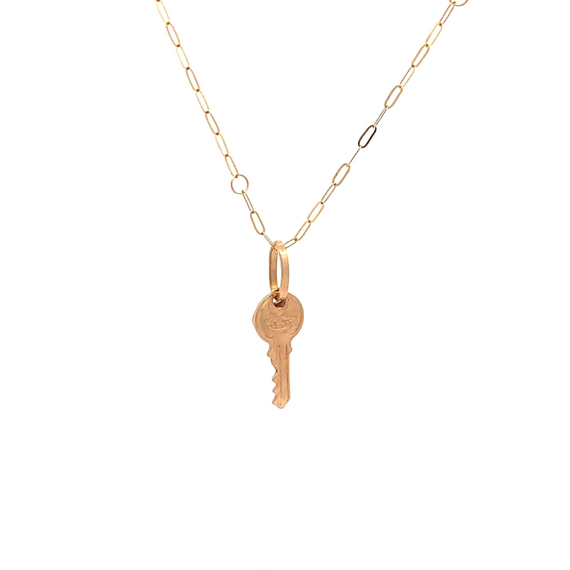 18K Yellow Gold Necklace Chain 18 inches Heart Pendant 1.53 grams - Rafant