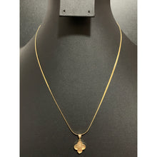 Load image into Gallery viewer, 18K Gold Necklace Snake Chain 18 inches with Lucky Four Clover Pendant - Rafant
