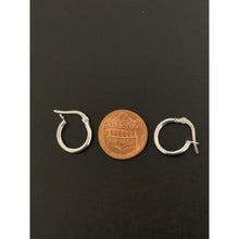 Load image into Gallery viewer, 18K Gold Earrings Hoops Loops Small 0.97 grams White Gold - Rafant
