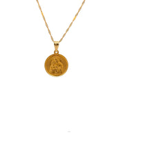 Load image into Gallery viewer, 18K Gold Necklace Chain 18&quot; Pendant Mother Mary Jesus Religious 1.33 grams - Rafant
