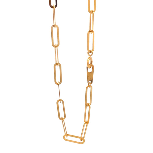 18K Yellow Gold Bracelet Paperclip 7 Inches 1.69 grams - Rafant