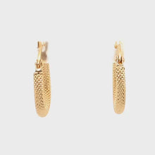 Load and play video in Gallery viewer, 18K Gold Earrings Hoops Textured Small
