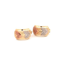 Load image into Gallery viewer, 18K Gold Earrings French Clips Tri Color White Rose Yellow Gold - Rafant
