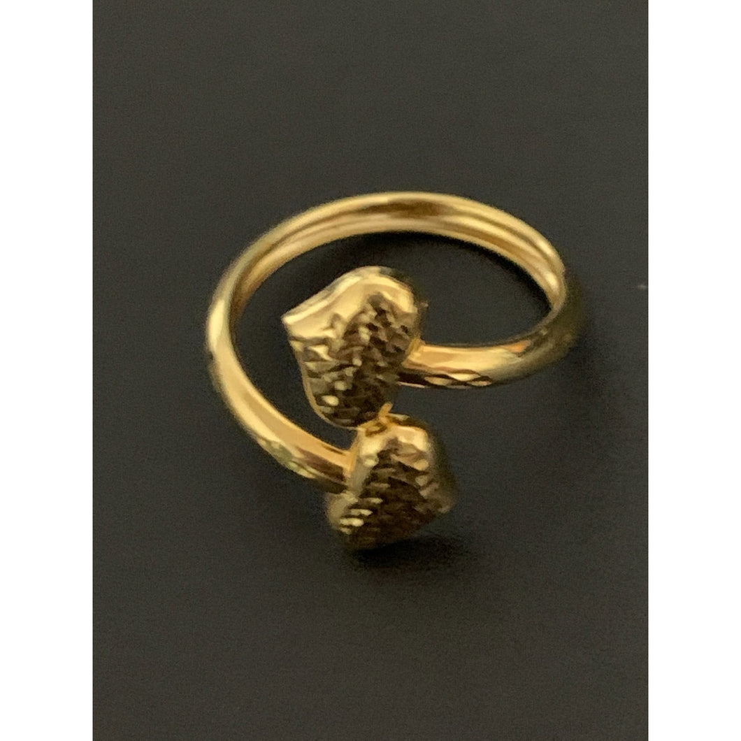18K Gold Ring Heart 1.41 grams Size 8.5 - Rafant