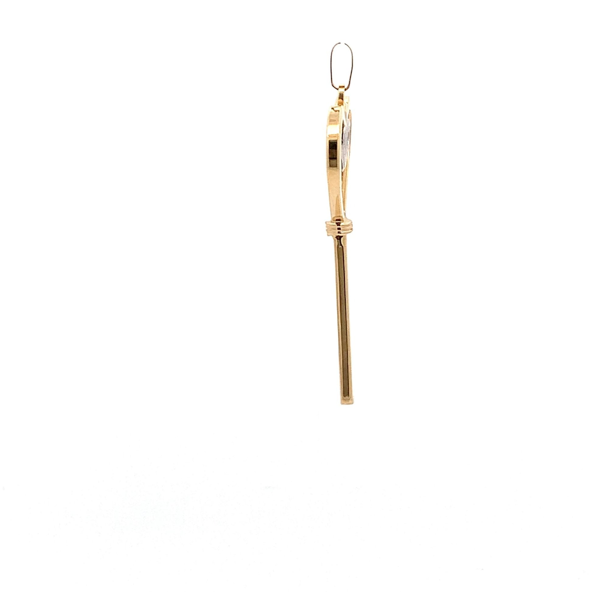 18K Yellow Gold Pendant Key Heart 1.59 grams - Rafant