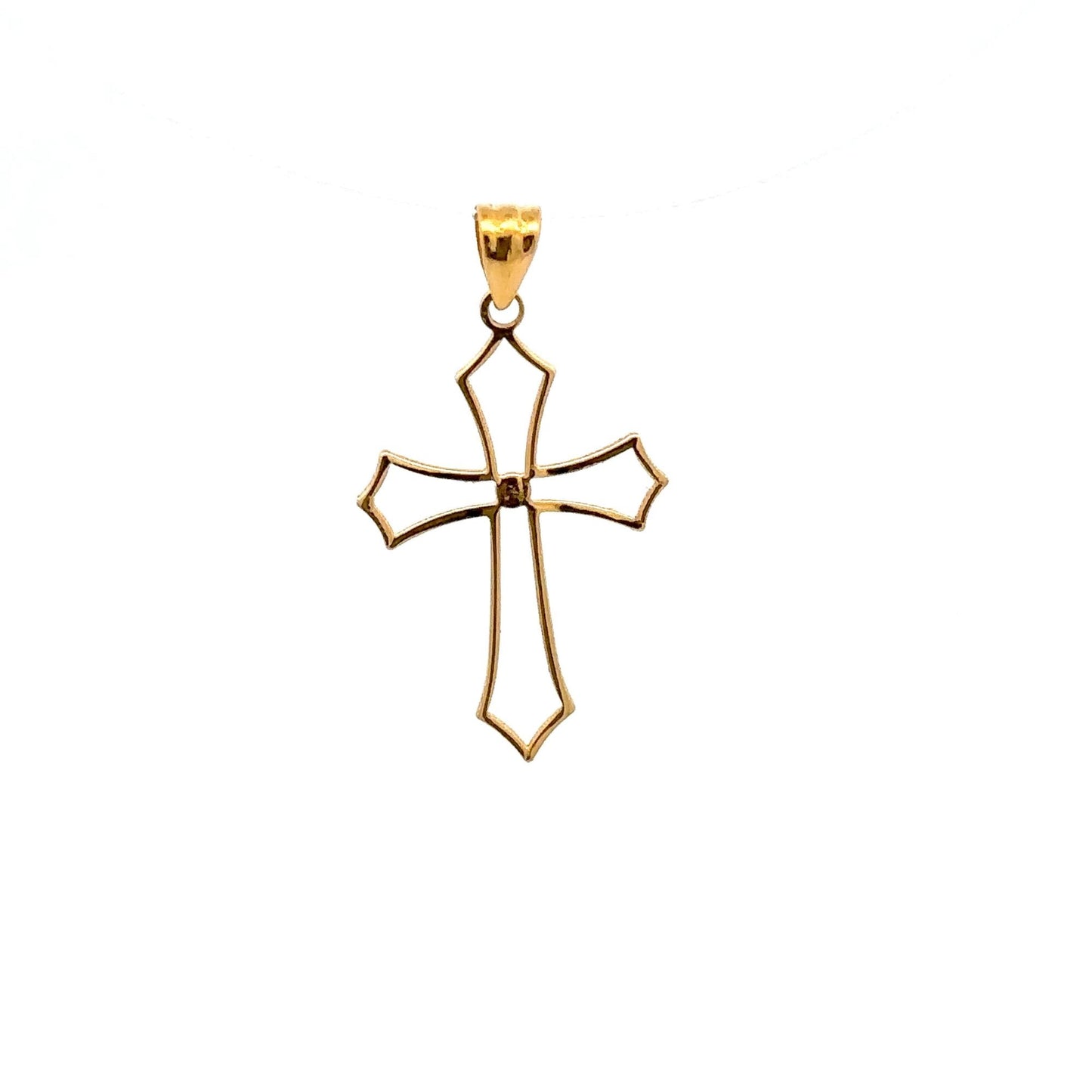 18K Gold Pendant Cross Religious 0.49 grams - Rafant