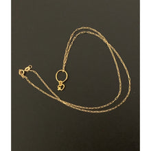 Load image into Gallery viewer, 18K Gold Necklace Chain 15.50 inches with Circle Heart Pendant 1.38 grams - Rafant
