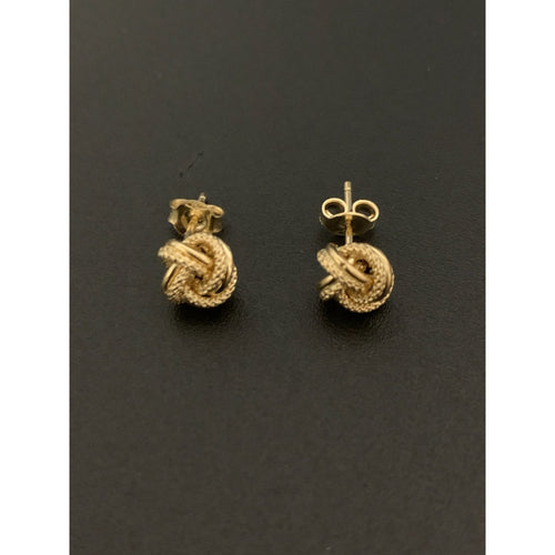 18K Gold Earrings Stud Knot 1.18 grams - Rafant
