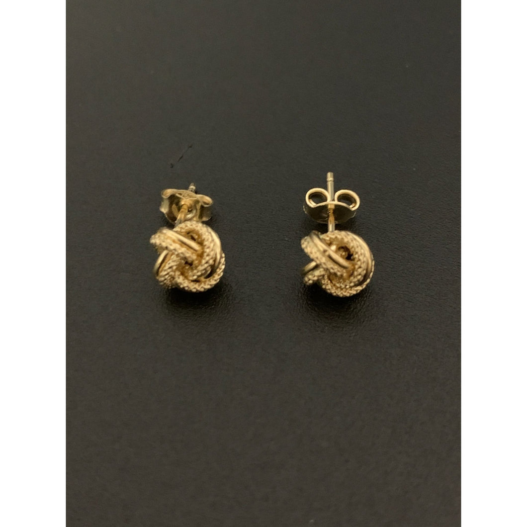 18K Gold Earrings Stud Knot 1.18 grams - Rafant