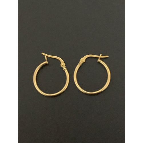 18K Gold Earrings Hoops Loops 1 gram - Rafant