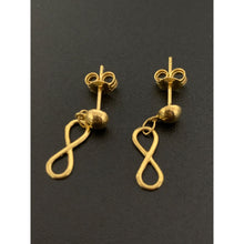 Load image into Gallery viewer, 18K Gold Earrings Post Dangling Infinity 1.42 grams - Rafant
