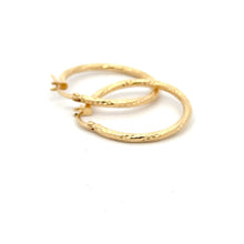 Load image into Gallery viewer, 18K Gold Earrings Hoops Textured 1.44 grams - Rafant
