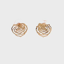 Load and play video in Gallery viewer, 18K Gold Earrings Stud Heart
