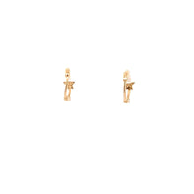 Load image into Gallery viewer, 18K Gold Earrings Huggie Very Tiny Hoops Star - Rafant
