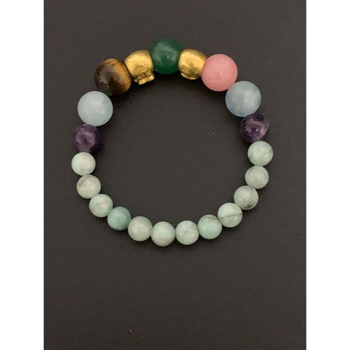 24K Gold Money Bags Lucky Charm Bracelet Gemstones Size 6 to 8 inches - Rafant