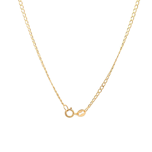 18K Yellow Gold Necklace Chain Curb 15.75 inches 1.01 grams - Rafant