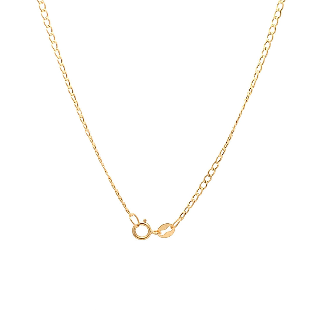 18K Yellow Gold Necklace Chain Curb 15.75 inches 1.01 grams - Rafant