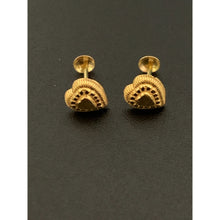 Load image into Gallery viewer, 18K Gold Earrings Studs Screw Type Heart 0.43 grams - Rafant
