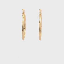 Load and play video in Gallery viewer, 18K Yellow Gold Earrings Hoops Spiral 1.46 grams
