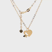 Load and play video in Gallery viewer, 18K Yellow Gold Necklace Chain 17 inches Pendant Heart plus 0.75 inches Extension
