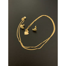 Load image into Gallery viewer, 18K Gold Necklace Chain 18&quot; Heart Pendant with Earrings Set 1.49 grams - Rafant

