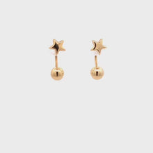 Load and play video in Gallery viewer, 18K Yellow Gold Earrings Screw Type Ball Star 1.35 grams
