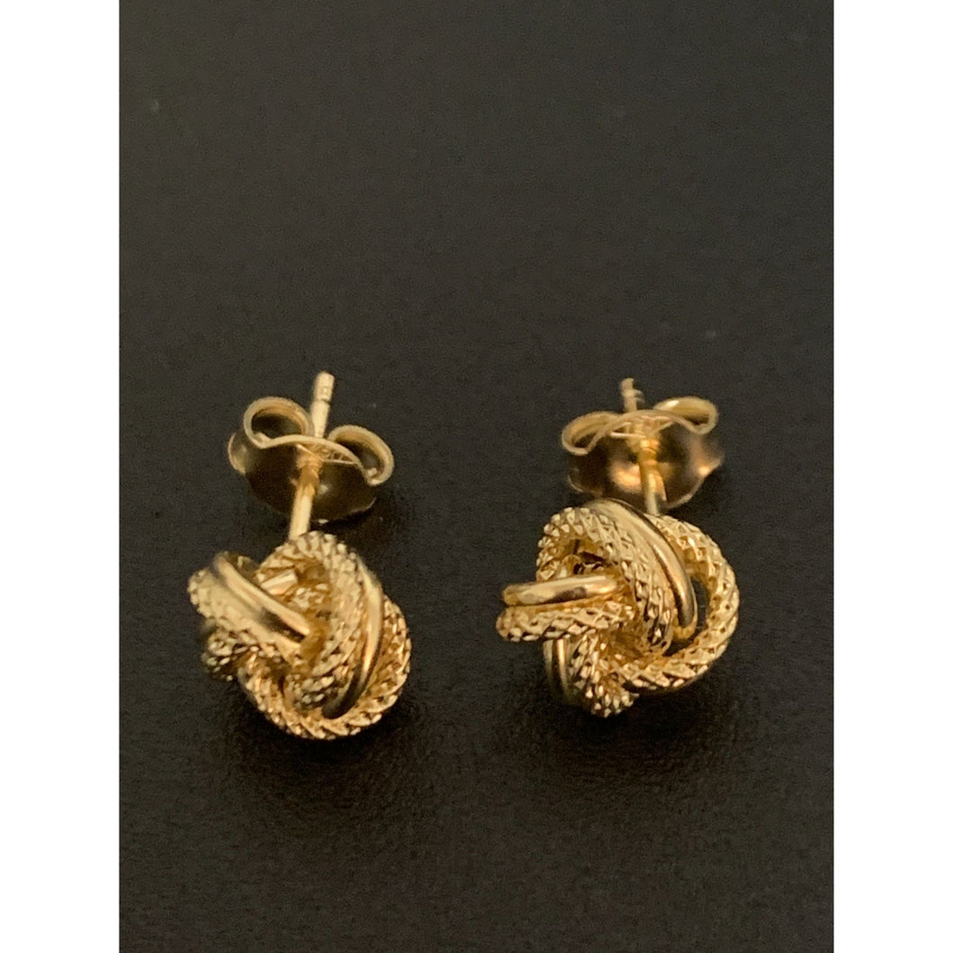 18K Gold Earrings Stud Knot Small 1.16 grams - Rafant