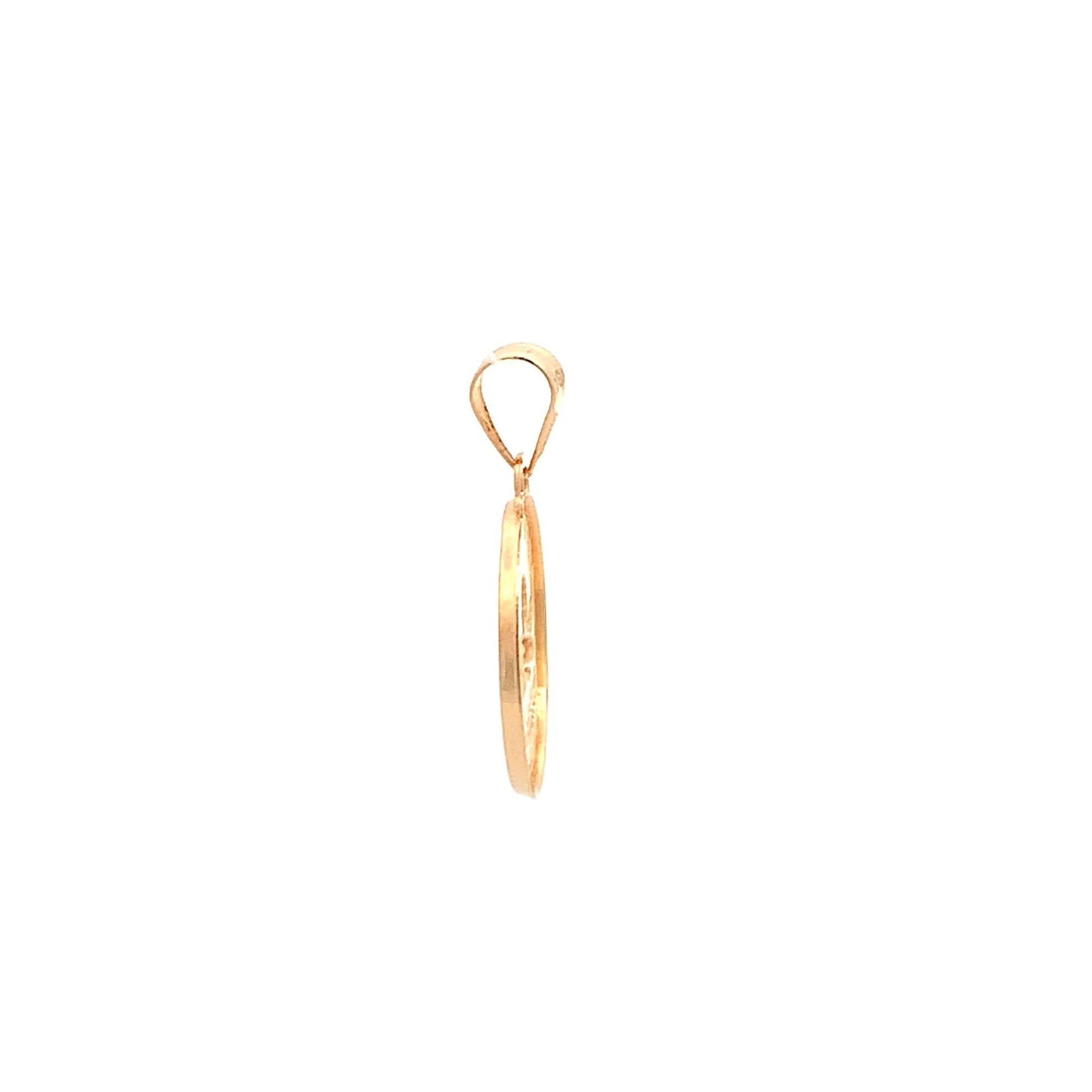 18K Yellow Gold Pendant Round Circle 1.46 grams - Rafant