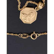 Load image into Gallery viewer, 18K Gold Necklace Chain 18.25 inches with Sacred Heart Mother Mary Jesus Pendant 1.95 grams - Rafant
