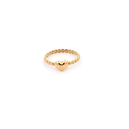 18K Yellow Gold Ring Heart 0.61 grams - Rafant