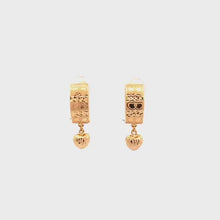 Load and play video in Gallery viewer, 18K Gold Earrings French Clips Heart 1.46 grams
