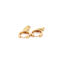 Load image into Gallery viewer, 18K Yellow Gold Earrings Huggie Dangling Heart 1.75 grams - Rafant
