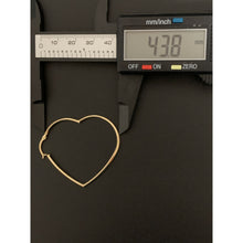 Load image into Gallery viewer, 18K Gold Earrings Hoops Loops Heart 3.49 grams - Rafant
