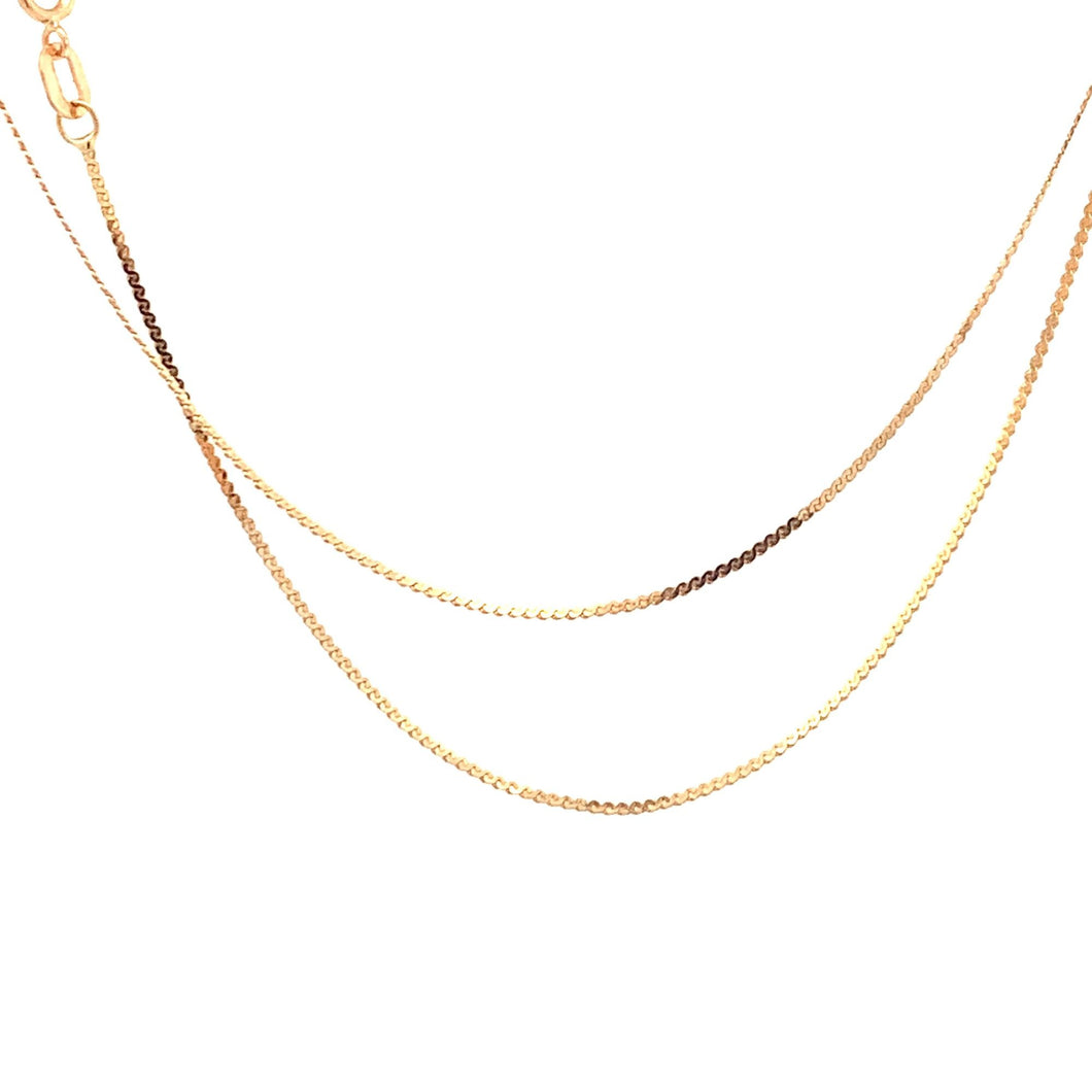 18K Yellow Gold Necklace Chain Snake 17.5 inches 1.56 grams Thin Chain - Rafant
