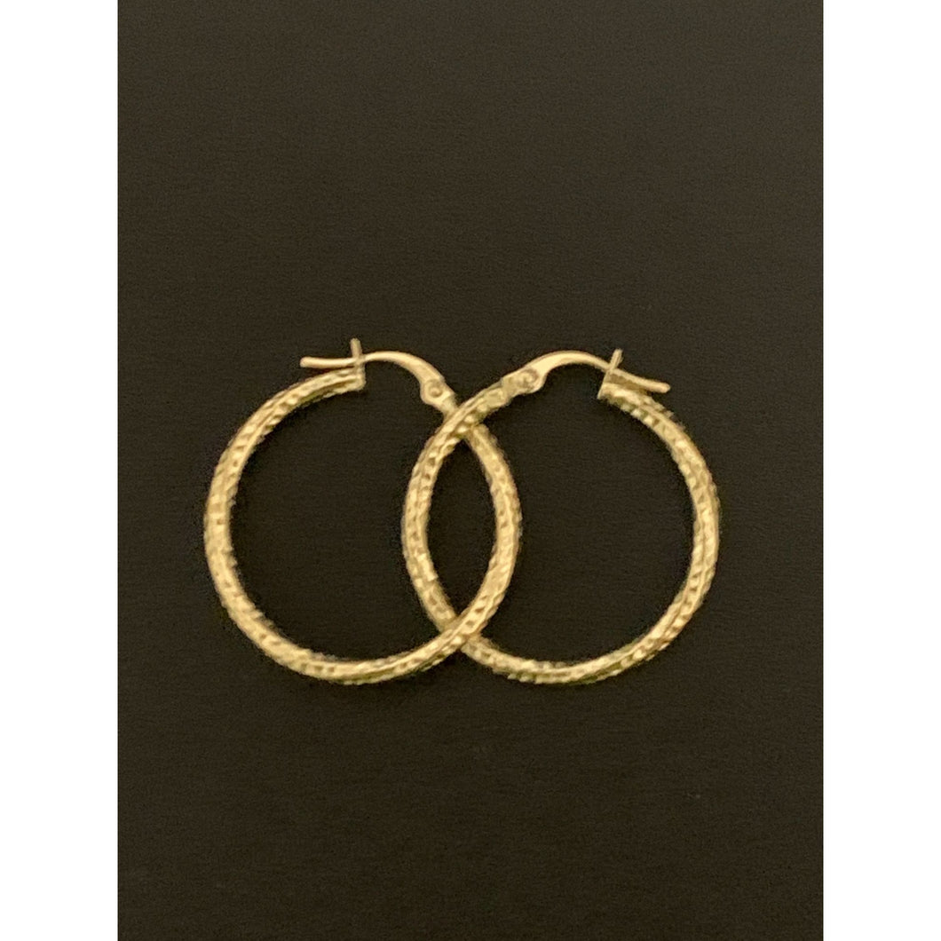 18K Gold Earrings Hoops Loops 1.48 grams - Rafant