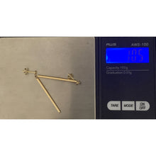 Load image into Gallery viewer, 18K Gold Earrings Posts Bars 1.05 grams - Rafant
