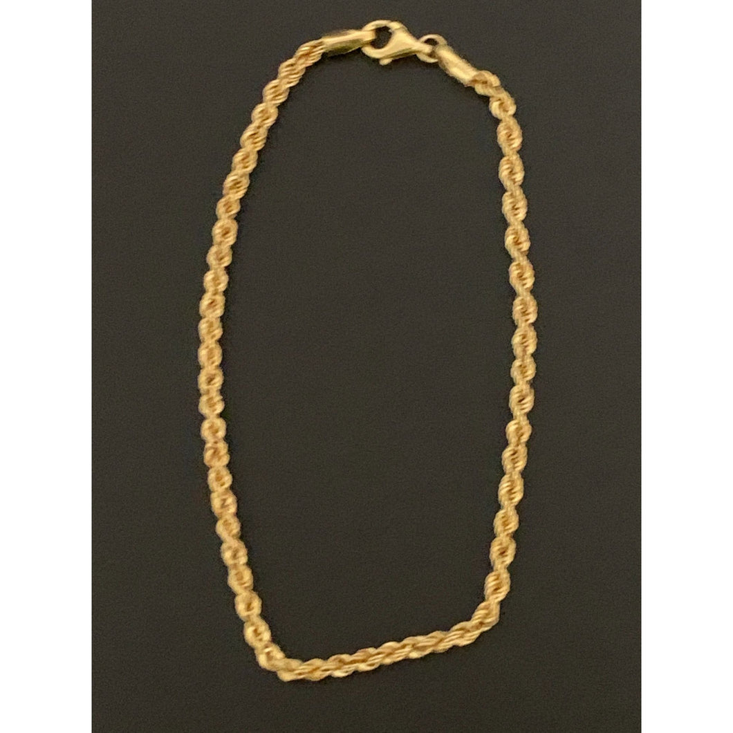 18K Gold Bracelet Rope Size 8 inches 2.47 grams - Rafant