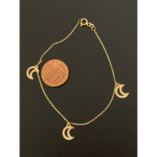 Load image into Gallery viewer, 18K Gold Bracelet with Half Moon Charms 7.5&quot; - Rafant
