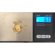 Load image into Gallery viewer, 18K Gold Chain Necklace 17.50&quot; Saudi Real Gold Jesus Christ Pendant Lightweight Dainty Thin - Rafant
