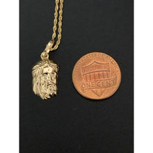 Load image into Gallery viewer, 18K Gold Chain Necklace 17.50&quot; Saudi Real Gold Jesus Christ Pendant Lightweight Dainty Thin - Rafant
