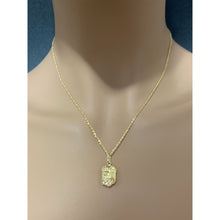 Load image into Gallery viewer, 18K Gold Chain Necklace 17.50&quot; Saudi Real Gold Jesus Christ Pendant Lightweight Dainty Thin - Rafant
