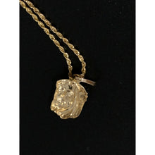 Load image into Gallery viewer, 18K Gold Chain Necklace 17.50&quot; Saudi Real Gold Jesus Christ Pendant Lightweight Dainty Thin - Rafant
