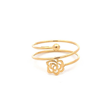 Load image into Gallery viewer, 18K Gold Ring Flower Spiral Size 8.5 - Rafant
