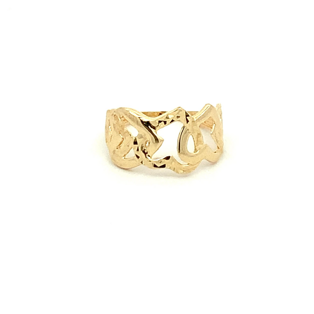 18K Yellow Gold Ring Heart Size 5 - Rafant