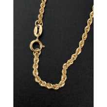 Load image into Gallery viewer, 18K Gold Chain Necklace Rope Chain 22&quot; Saudi Yellow Gold Lightweight Dainty - Rafant
