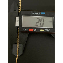 Load image into Gallery viewer, 18K Gold Chain Necklace Rope Chain 22&quot; Saudi Yellow Gold Lightweight Dainty - Rafant
