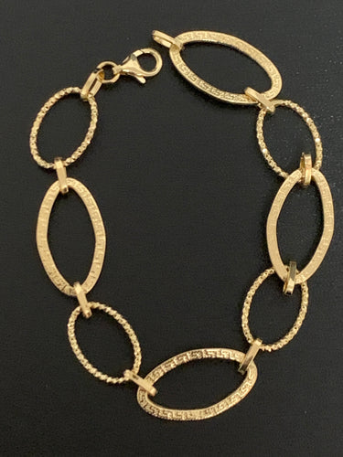 18K Saudi Gold Bracelet Oval Cable Ling 7.5